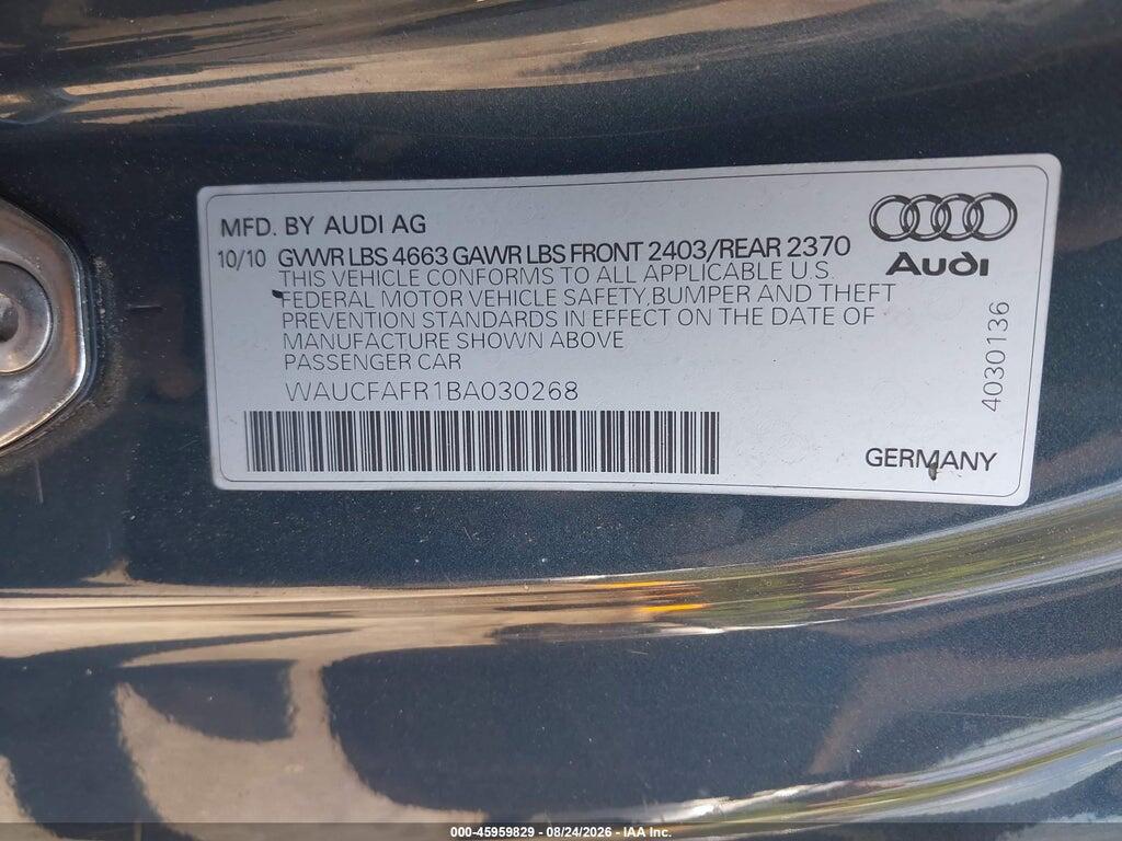 WAUCFAFR1BA030268 2011 AUDI A5 photo no. 9