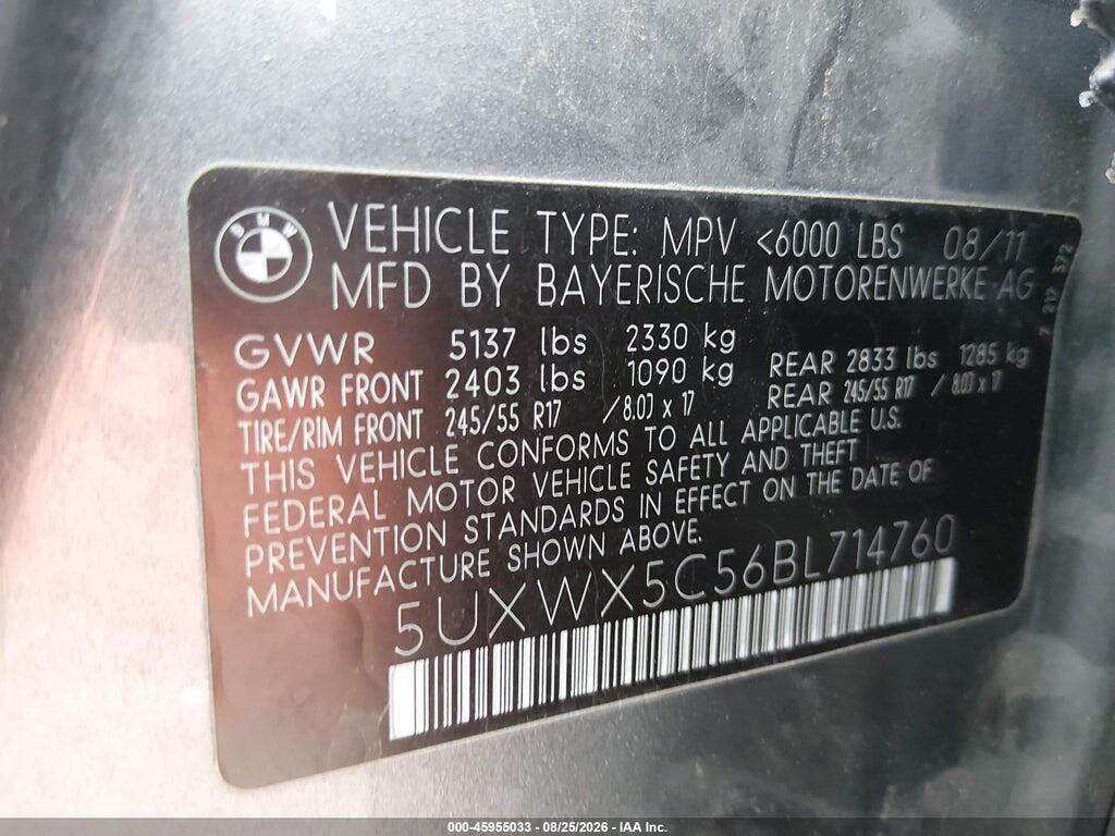 5UXWX5C56BL714760 2011 BMW X3 photo no. 9
