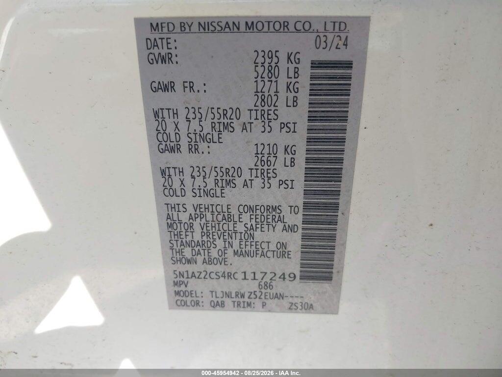 5N1AZ2CS4RC117249 2024 NISSAN MURANO photo no. 9