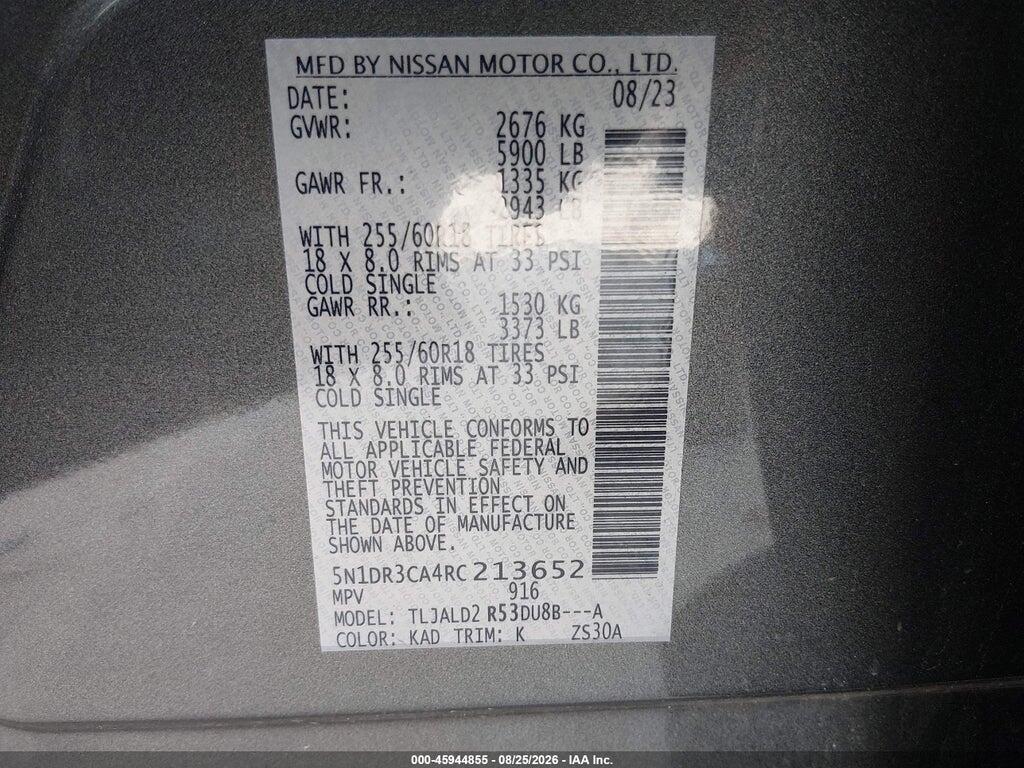 5N1DR3CA4RC213652 2024 NISSAN PATHFINDER photo no. 9