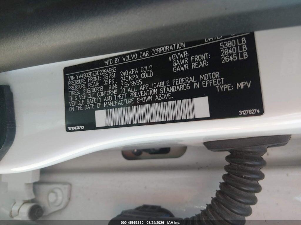 YV4902DZ5C2294562 2012 VOLVO XC60 photo no. 9