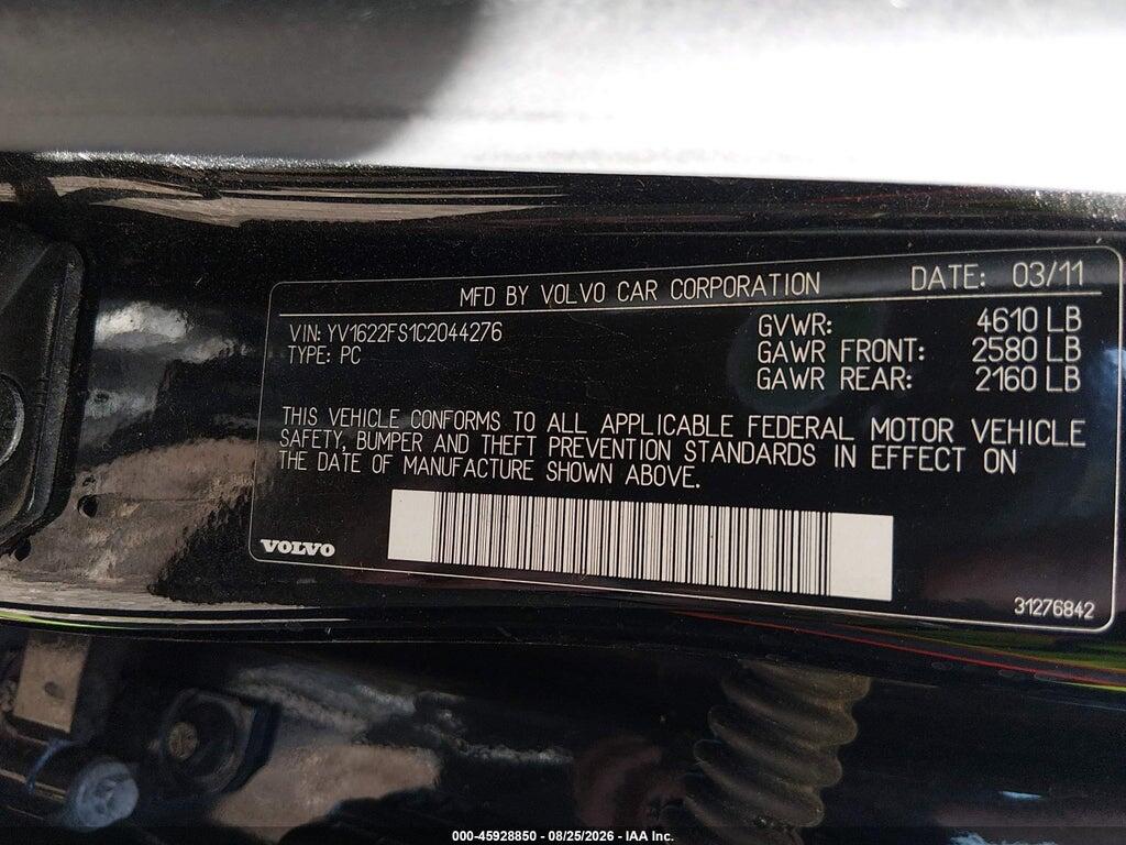 YV1622FS1C2044276 2012 VOLVO S60 photo no. 9