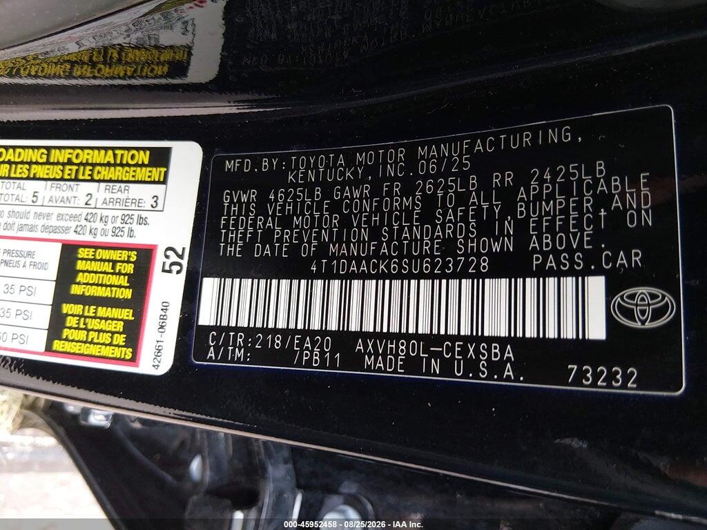 4T1DAACK6SU623728 2025 TOYOTA CAMRY photo no. 9