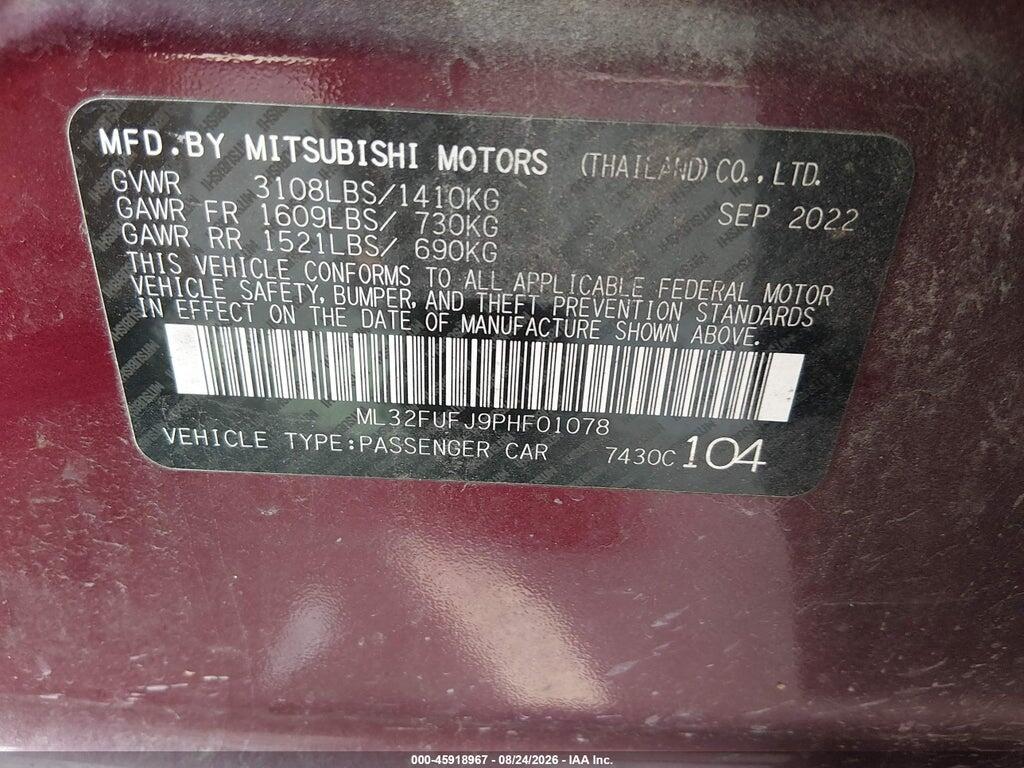 ML32FUFJ9PHF01078 2023 MITSUBISHI MIRAGE G4 photo no. 9