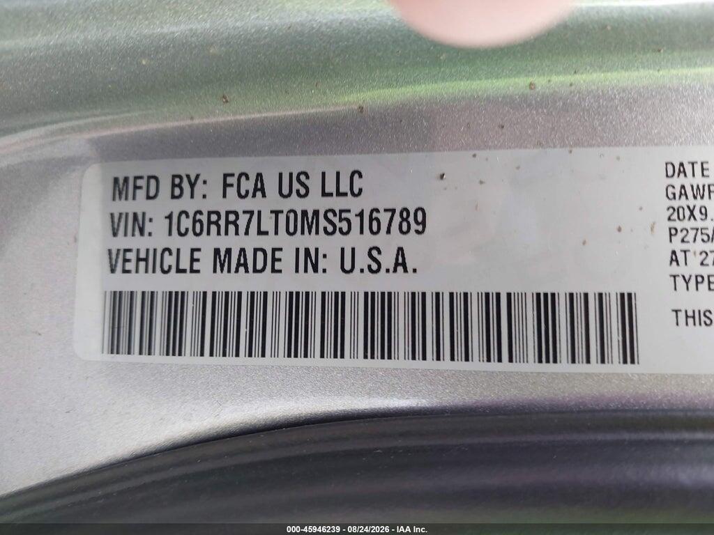 1C6RR7LT0MS516789 2021 RAM 1500 CLASSIC photo no. 9