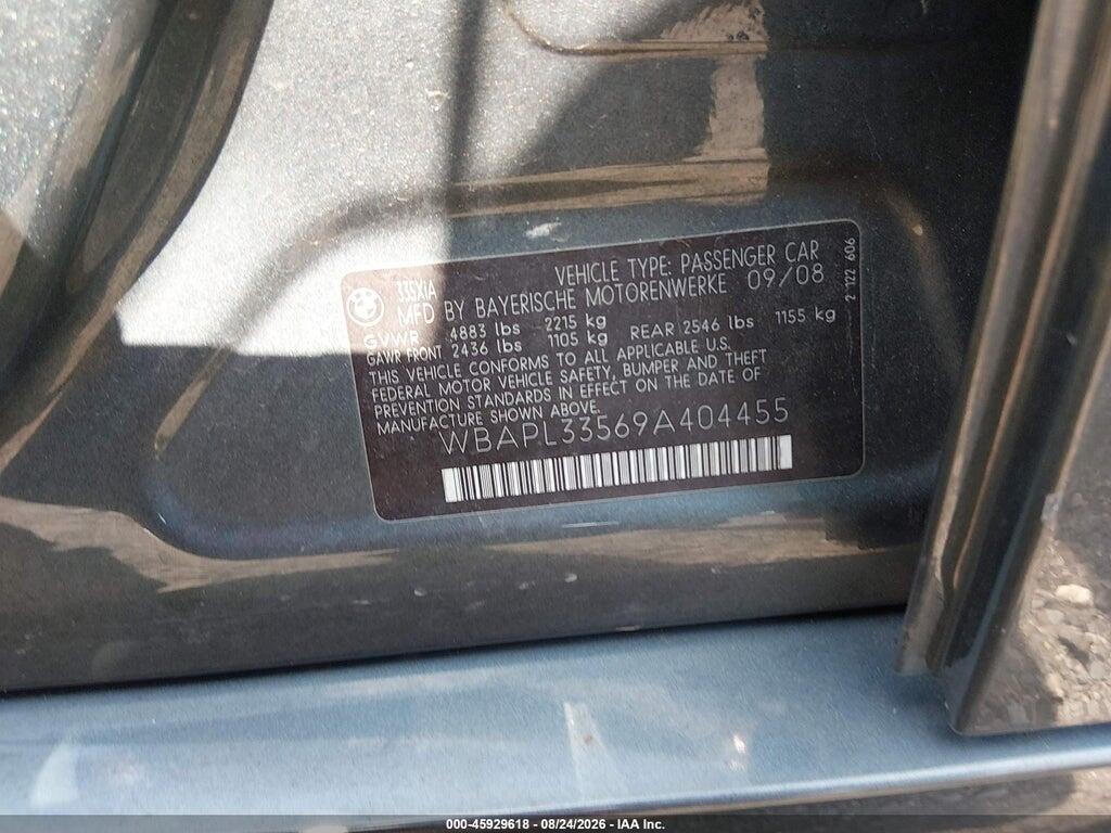 WBAPL33569A404455 2009 BMW 335I photo no. 9