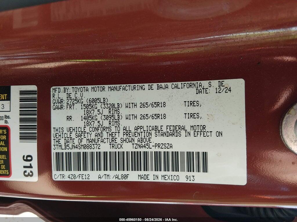 3TMLB5JN4SM088372 2025 TOYOTA TACOMA photo no. 9