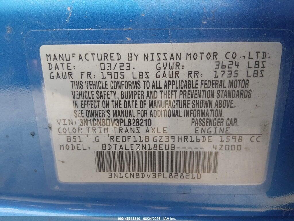 3N1CN8DV3PL828210 2023 NISSAN VERSA photo no. 9