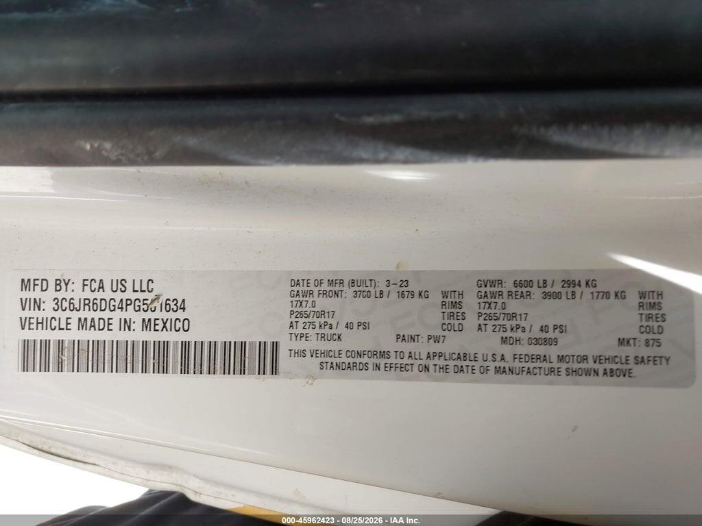 3C6JR6DG4PG581634 2023 RAM 1500 CLASSIC photo no. 9