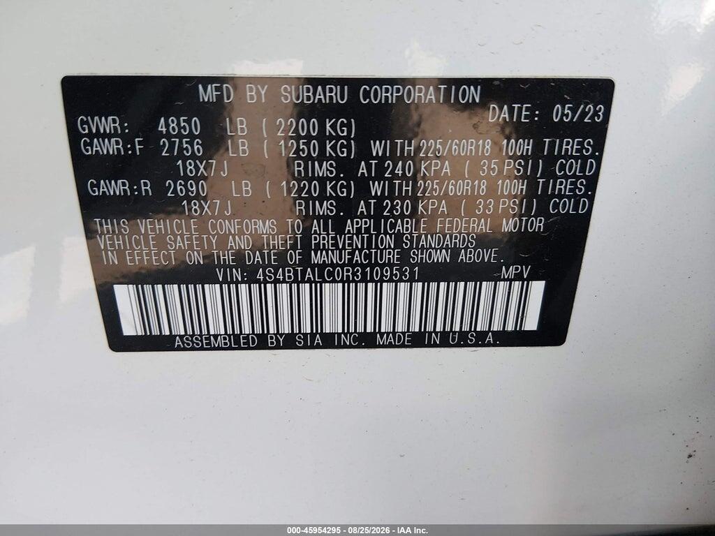 4S4BTALC0R3109531 2024 SUBARU OUTBACK photo no. 9