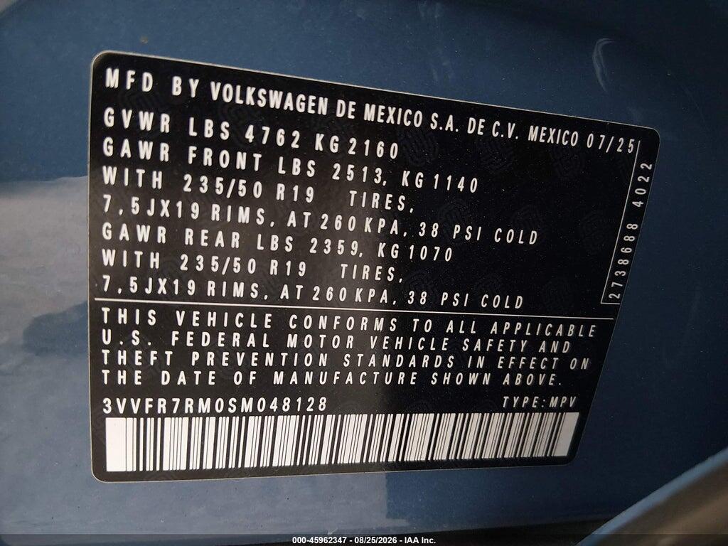 3VVFR7RM0SM048128 2025 VOLKSWAGEN TIGUAN photo no. 9