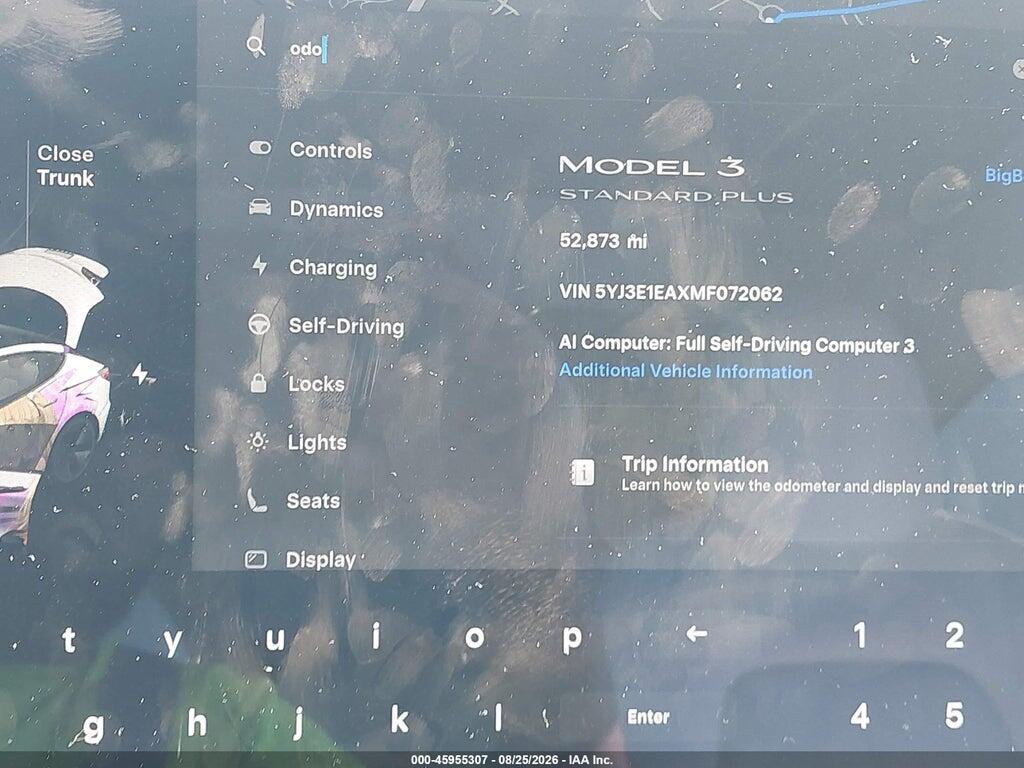 5YJ3E1EAXMF072062 2021 TESLA MODEL 3 photo no. 7
