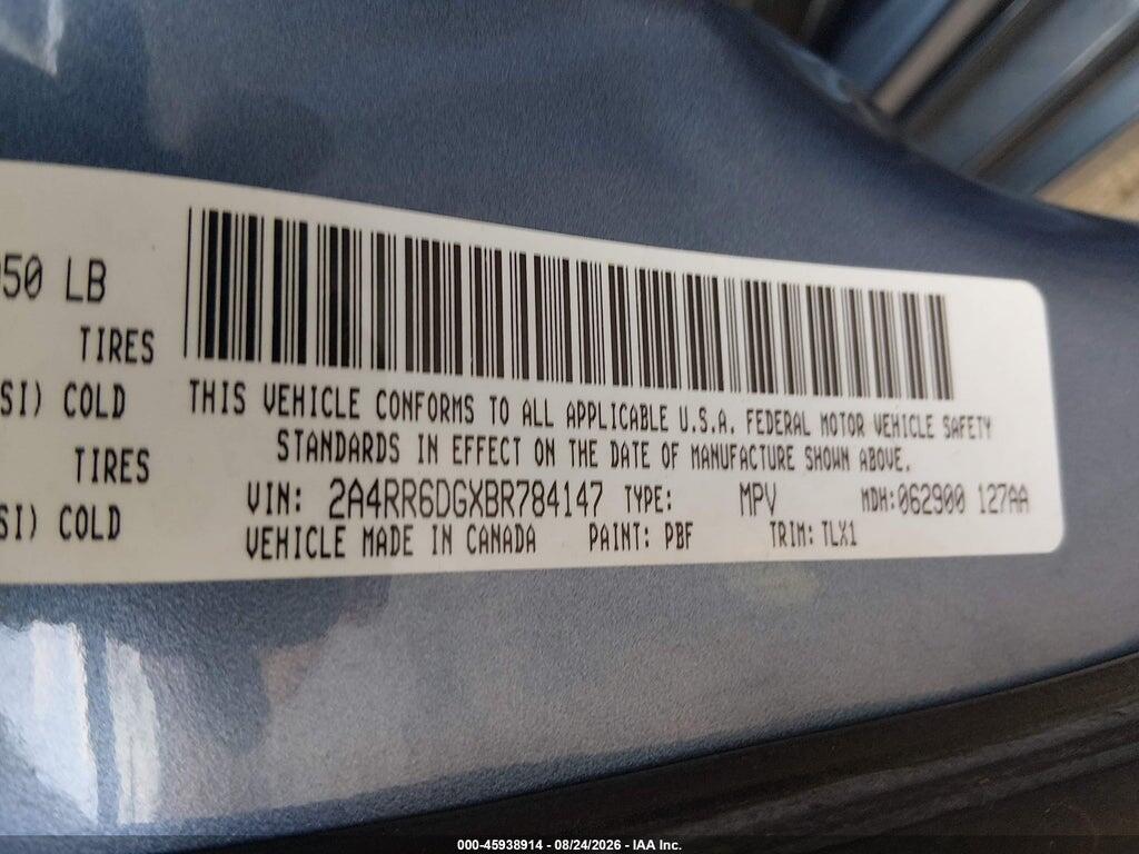 2A4RR6DGXBR784147 2011 CHRYSLER TOWN & COUNTRY photo no. 9