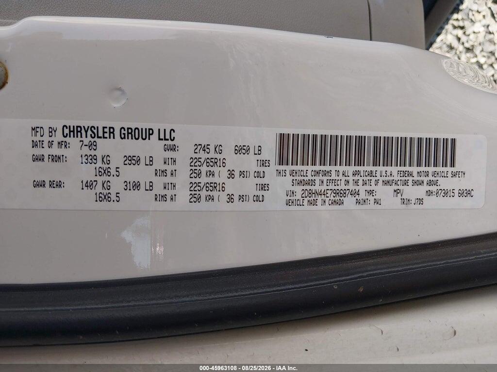 2D8HN44E79R687404 2009 DODGE GRAND CARAVAN photo no. 9