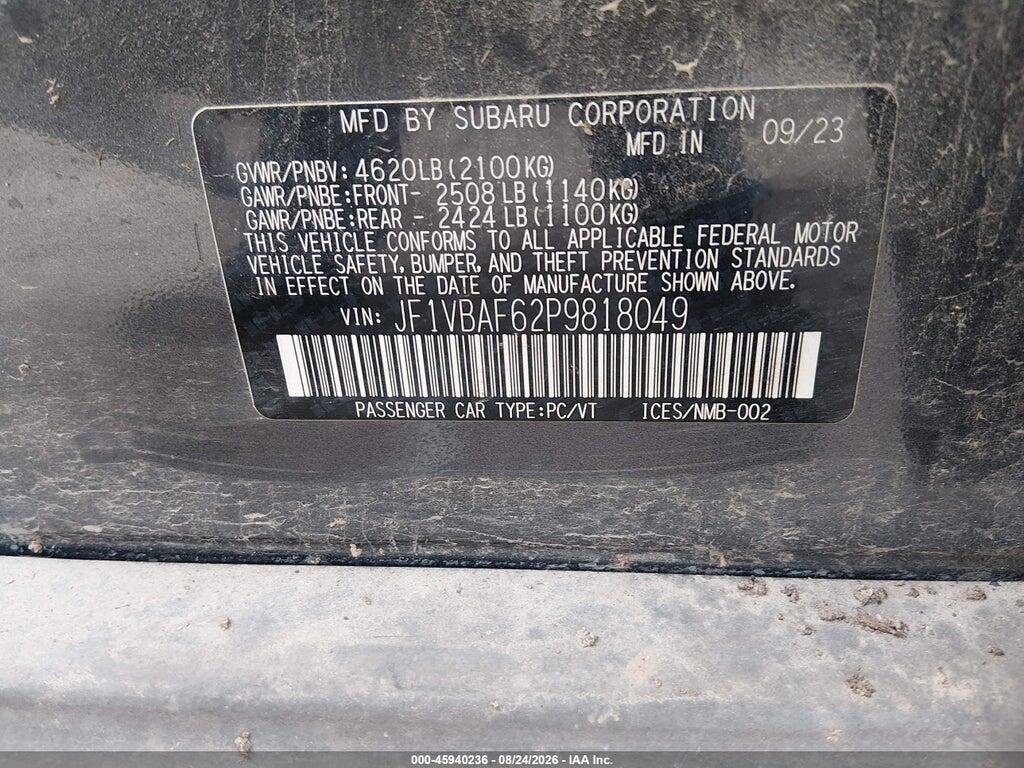 JF1VBAF62P9818049 2023 SUBARU WRX photo no. 9