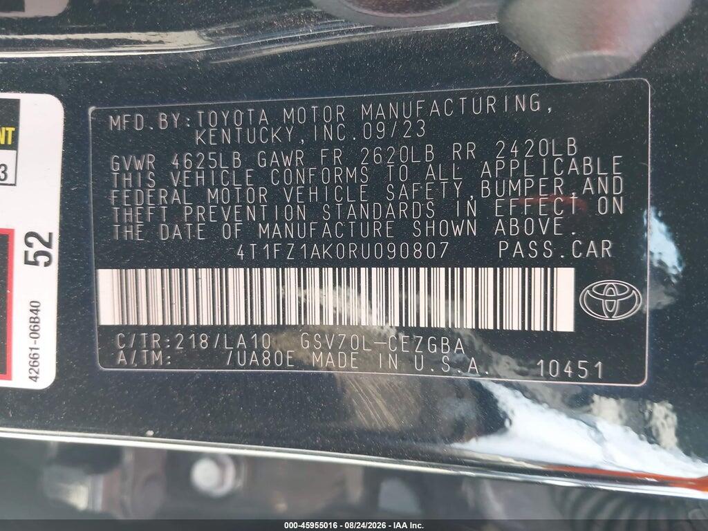 4T1FZ1AK0RU090807 2024 TOYOTA CAMRY photo no. 9