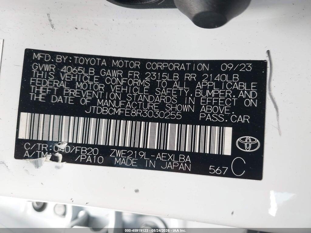 JTDBCMFE8R3030255 2024 TOYOTA COROLLA photo no. 9