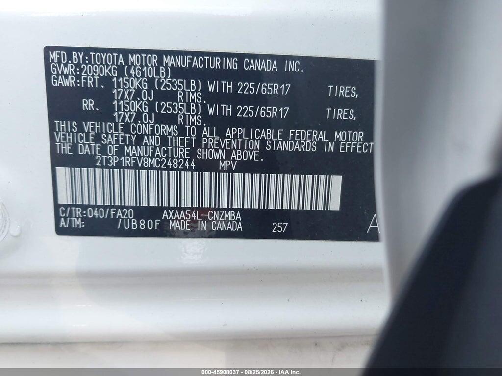 2T3P1RFV8MC248244 2021 TOYOTA RAV4 photo no. 9