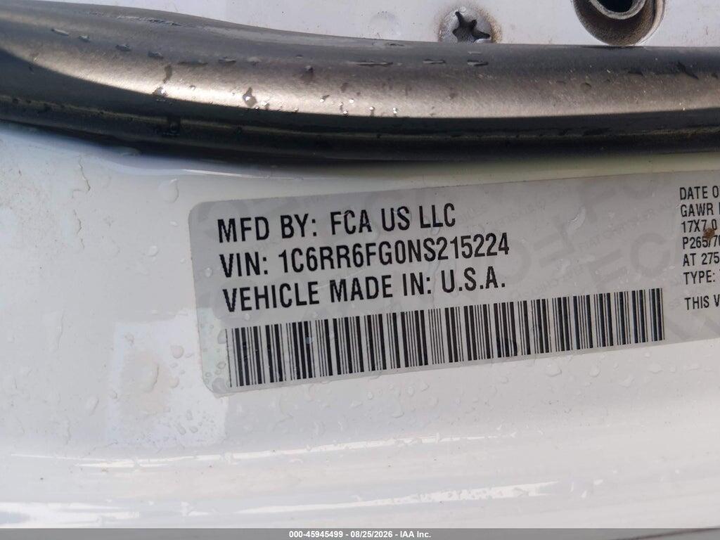 1C6RR6FG0NS215224 2022 RAM 1500 CLASSIC photo no. 9