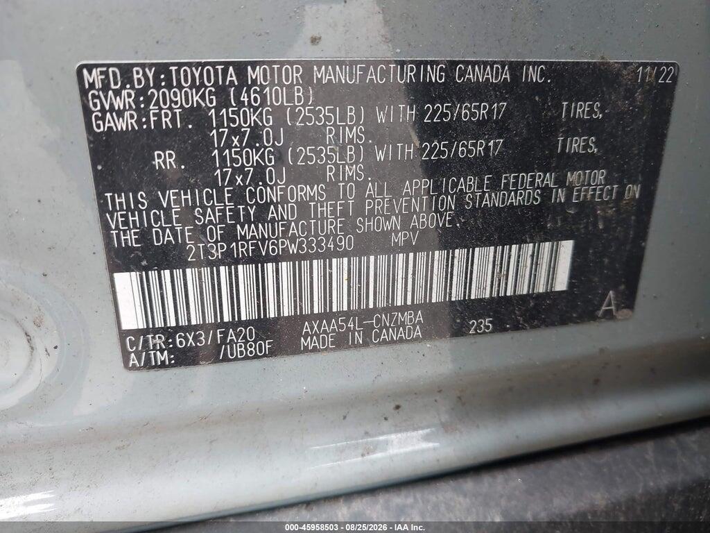 2T3P1RFV6PW333490 2023 TOYOTA RAV4 photo no. 9