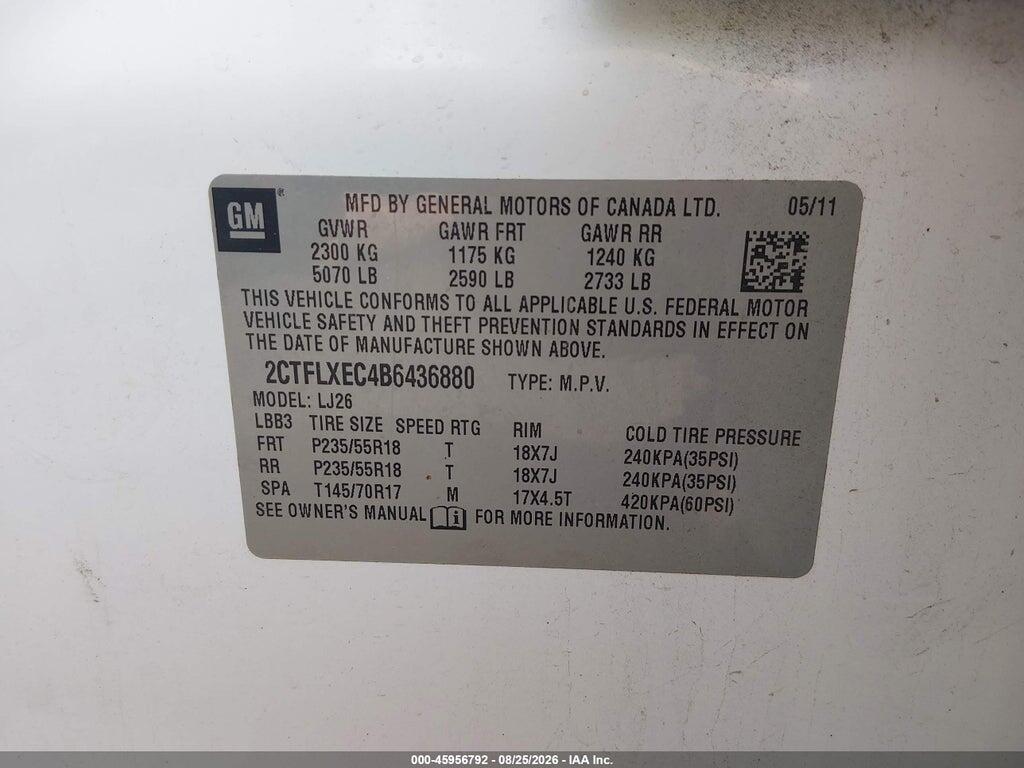 2CTFLXEC4B6436880 2011 GMC TERRAIN photo no. 9
