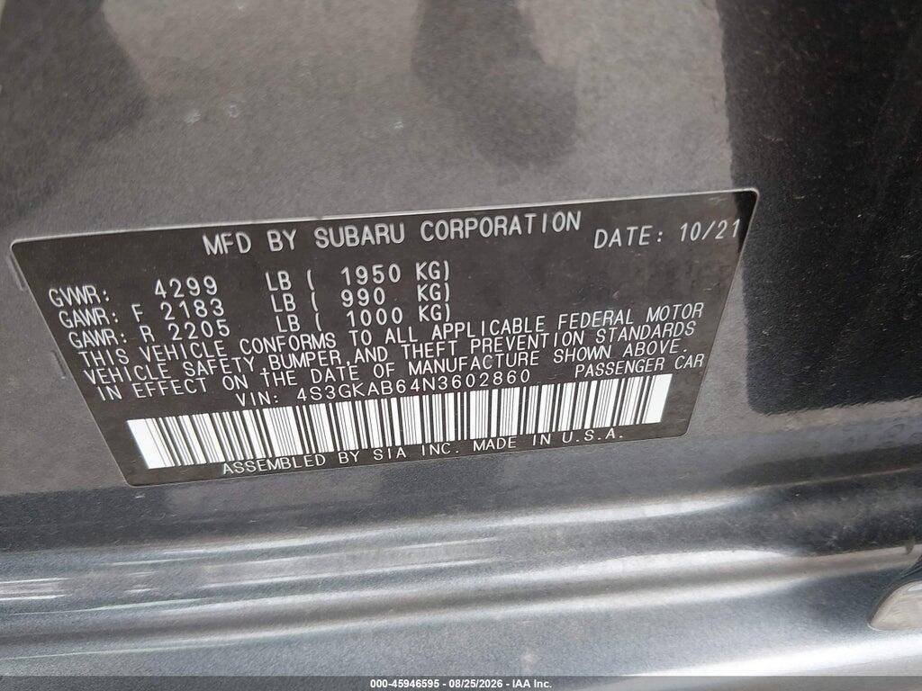 4S3GKAB64N3602860 2022 SUBARU IMPREZA photo no. 9