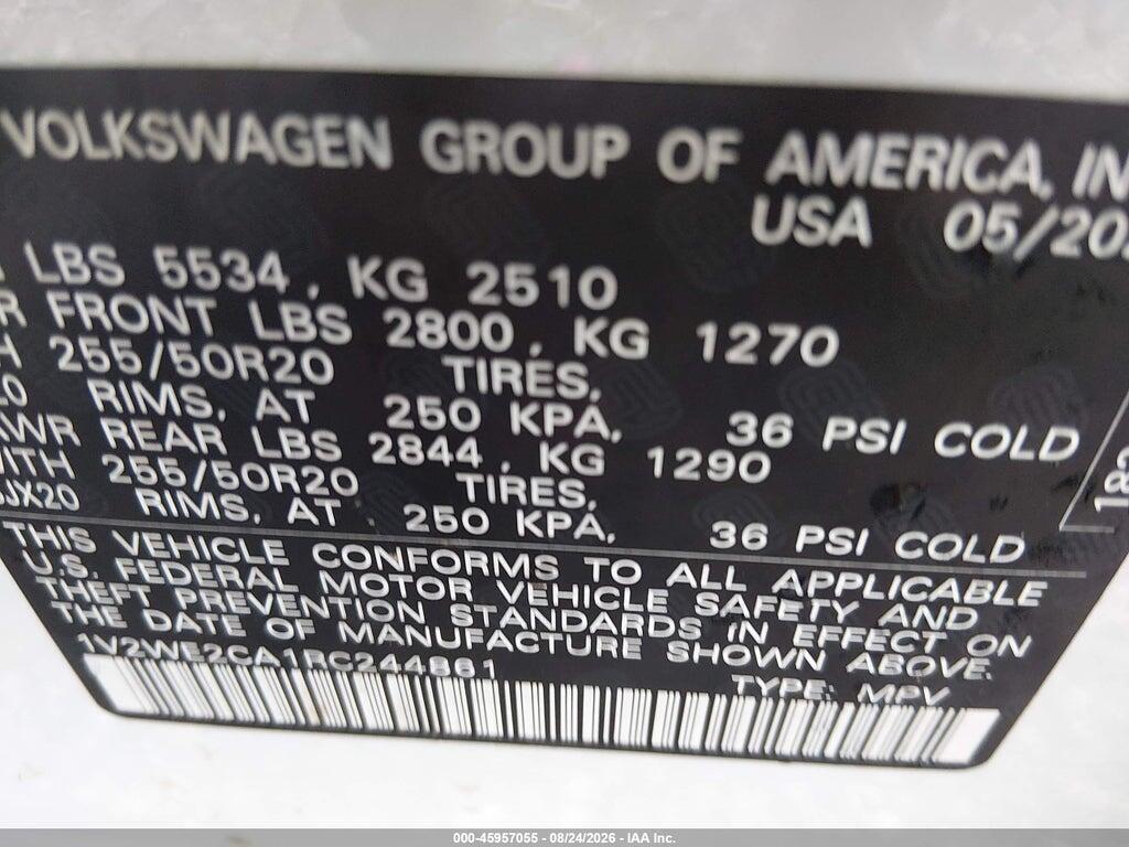 1V2WE2CA1RC244861 2024 VOLKSWAGEN ATLAS CROSS SPORT photo no. 9