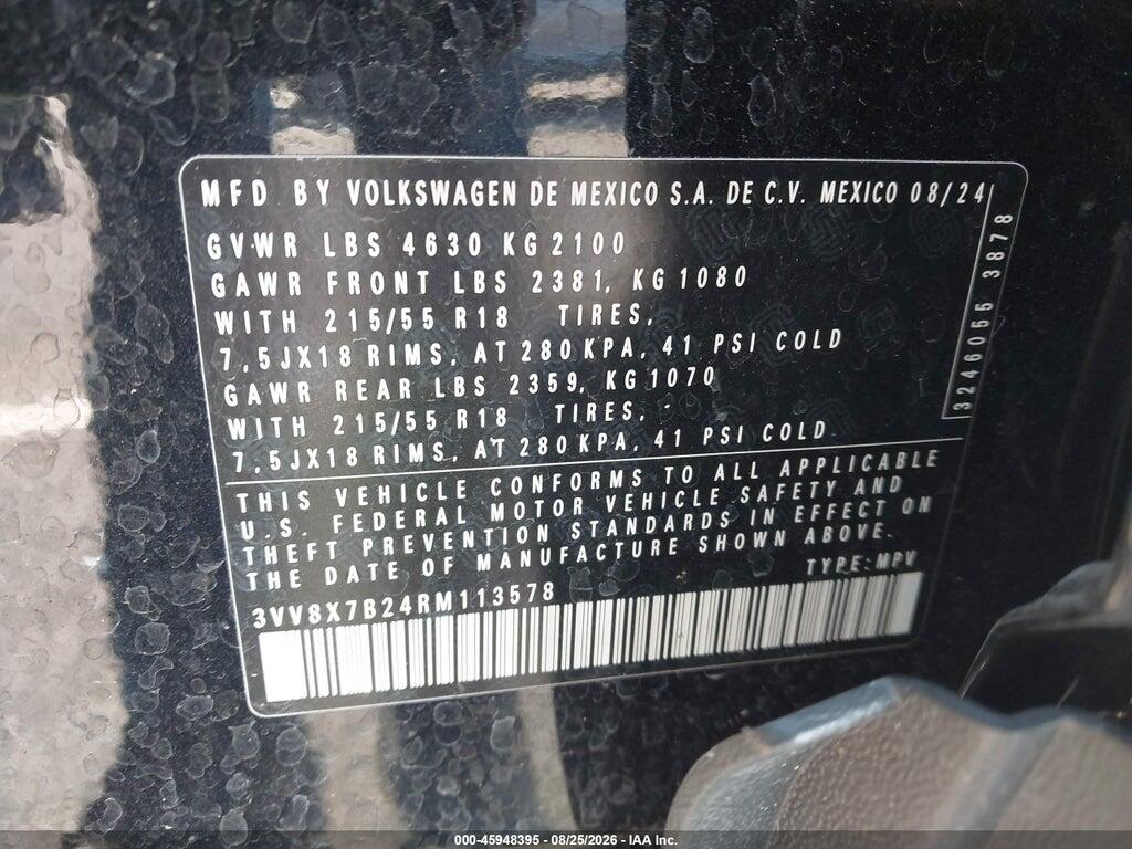 3VV8X7B24RM113578 2024 VOLKSWAGEN TAOS photo no. 9