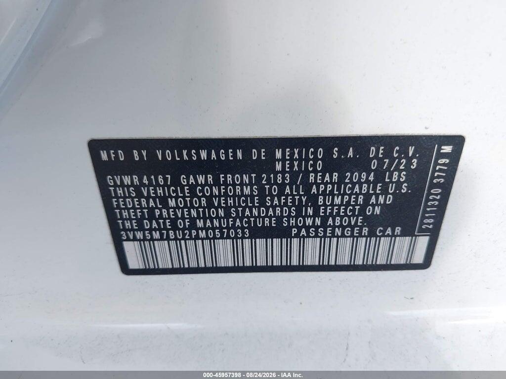 3VW5M7BU2PM057033 2023 VOLKSWAGEN JETTA photo no. 9