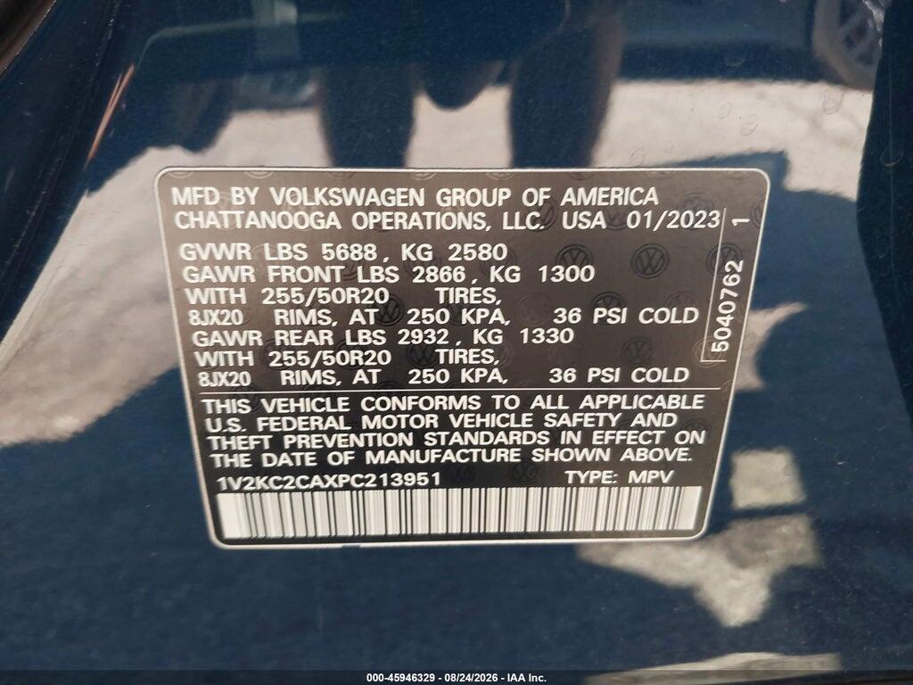 1V2KC2CAXPC213951 2023 VOLKSWAGEN ATLAS CROSS SPORT photo no. 9