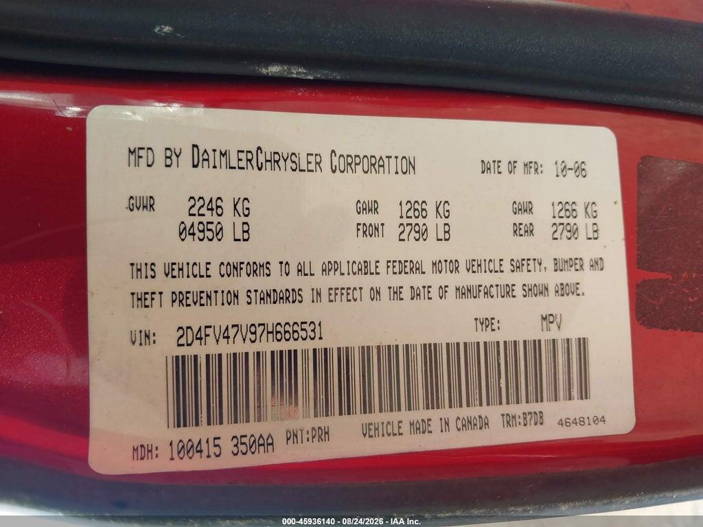 2D4FV47V97H666531 2007 DODGE MAGNUM photo no. 9
