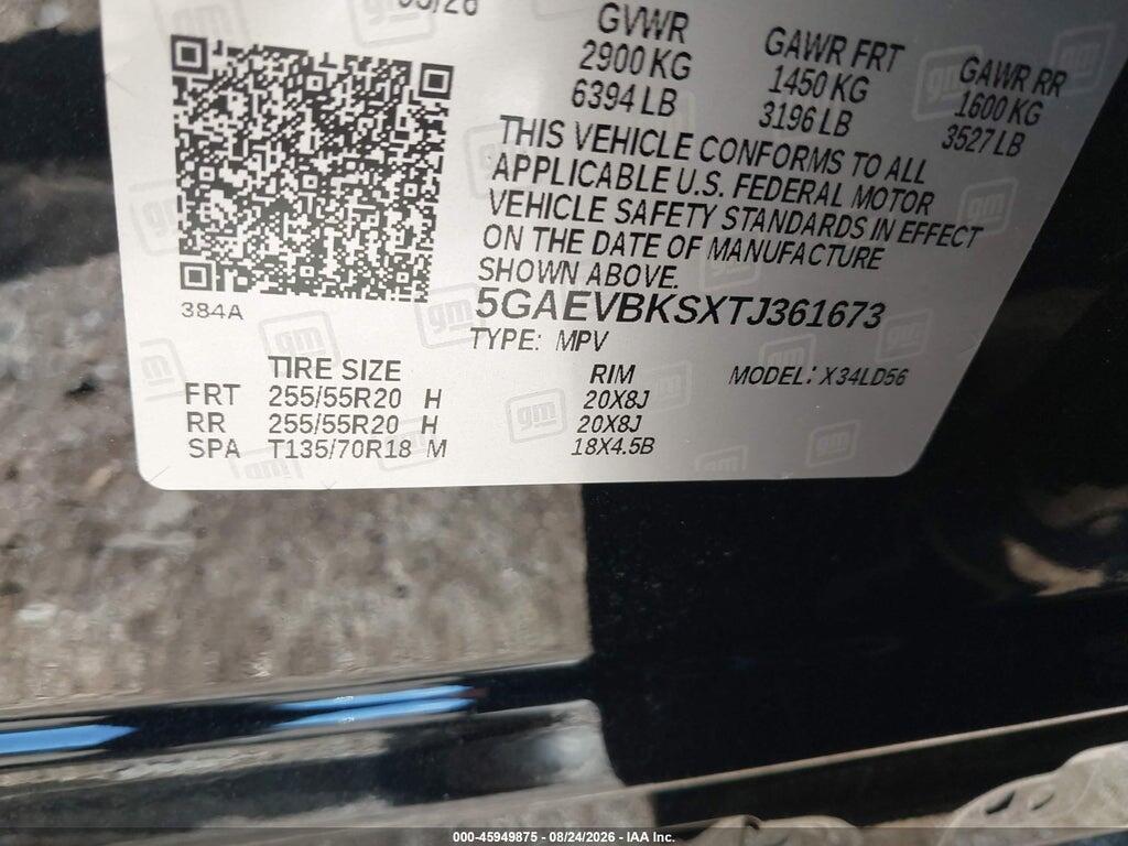 5GAEVBKSXTJ361673 2026 BUICK ENCLAVE photo no. 9