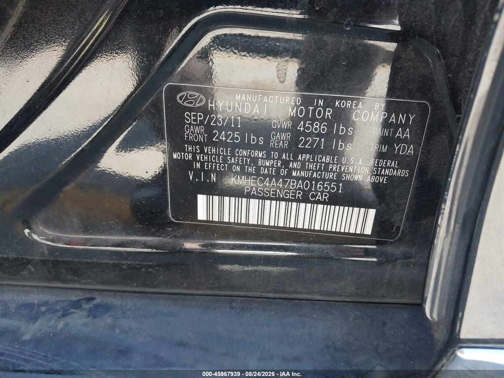 KMHEC4A47BA016551 2011 HYUNDAI SONATA HYBRID photo no. 9