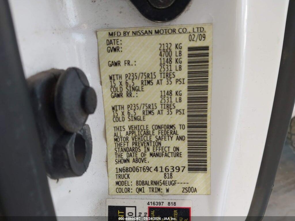 1N6BD06T69C416397 2009 NISSAN FRONTIER photo no. 9