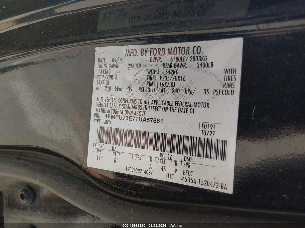 1FMEU73E77UA57661 2007 FORD EXPLORER photo no. 9