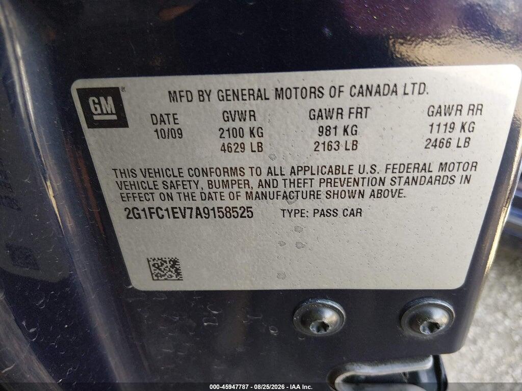 2G1FC1EV7A9158525 2010 CHEVROLET CAMARO photo no. 9