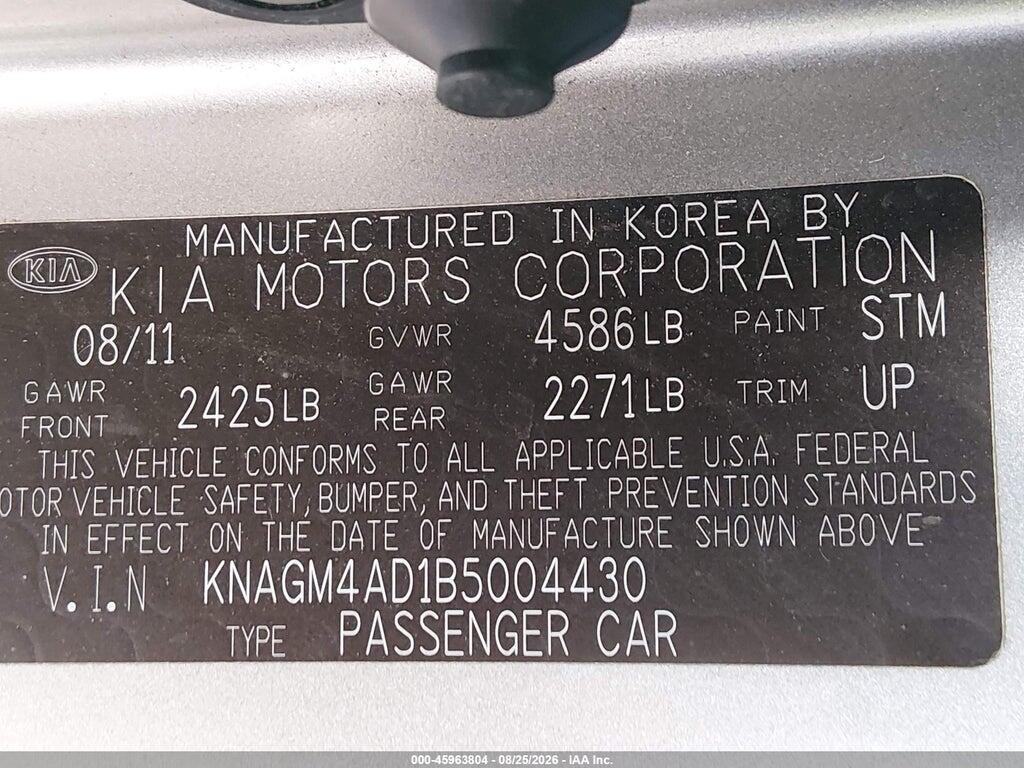 KNAGM4AD1B5004430 2011 KIA OPTIMA HYBRID photo no. 9