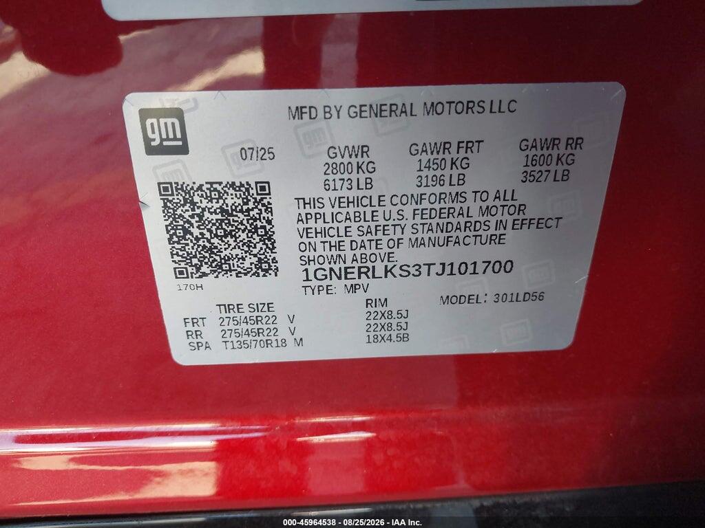1GNERLKS3TJ101700 2026 CHEVROLET TRAVERSE photo no. 9