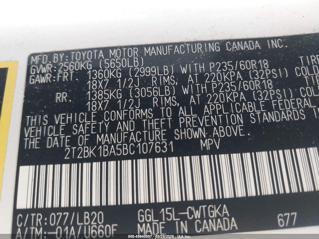 2T2BK1BA5BC107631 2011 LEXUS RX 350 photo no. 9