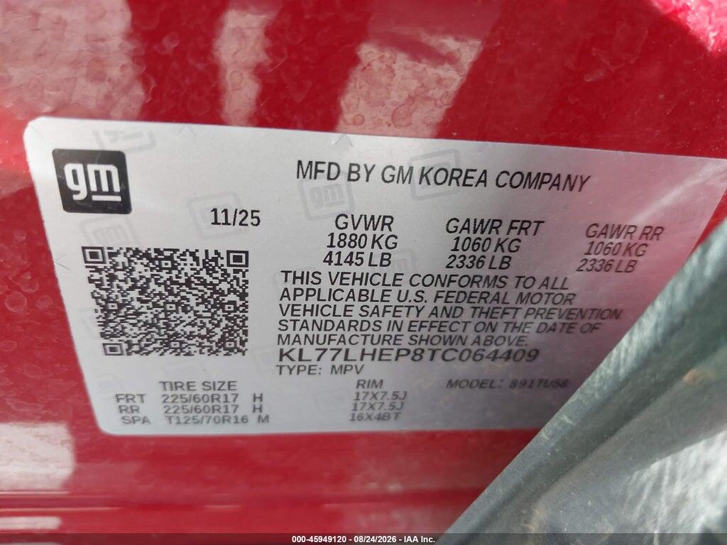 KL77LHEP8TC064409 2026 CHEVROLET TRAX photo no. 9