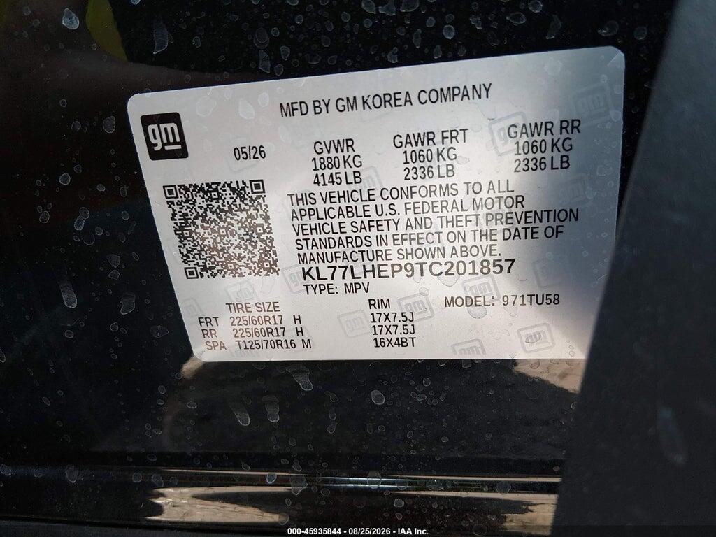 KL77LHEP9TC201857 2026 CHEVROLET TRAX photo no. 9