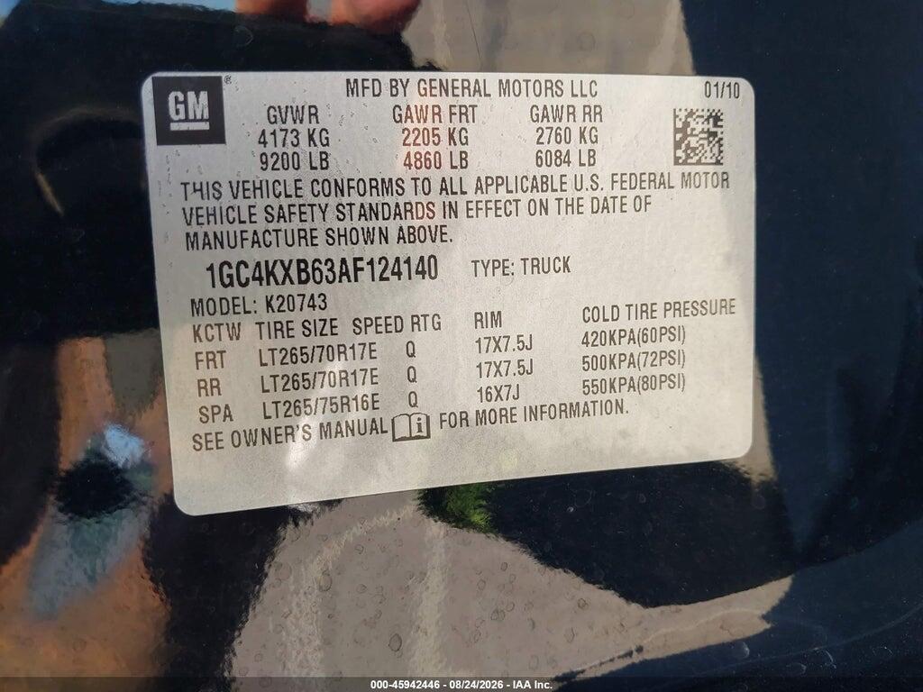 1GC4KXB63AF124140 2010 CHEVROLET SILVERADO 2500HD photo no. 7