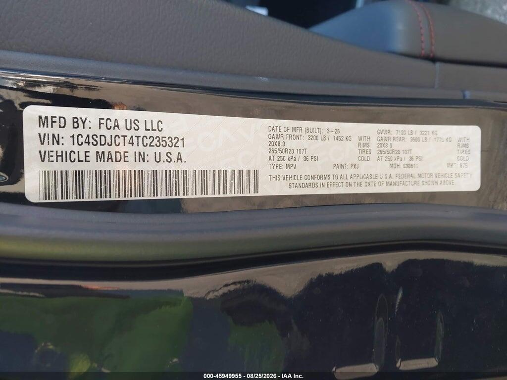 1C4SDJCT4TC235321 2026 DODGE DURANGO photo no. 9
