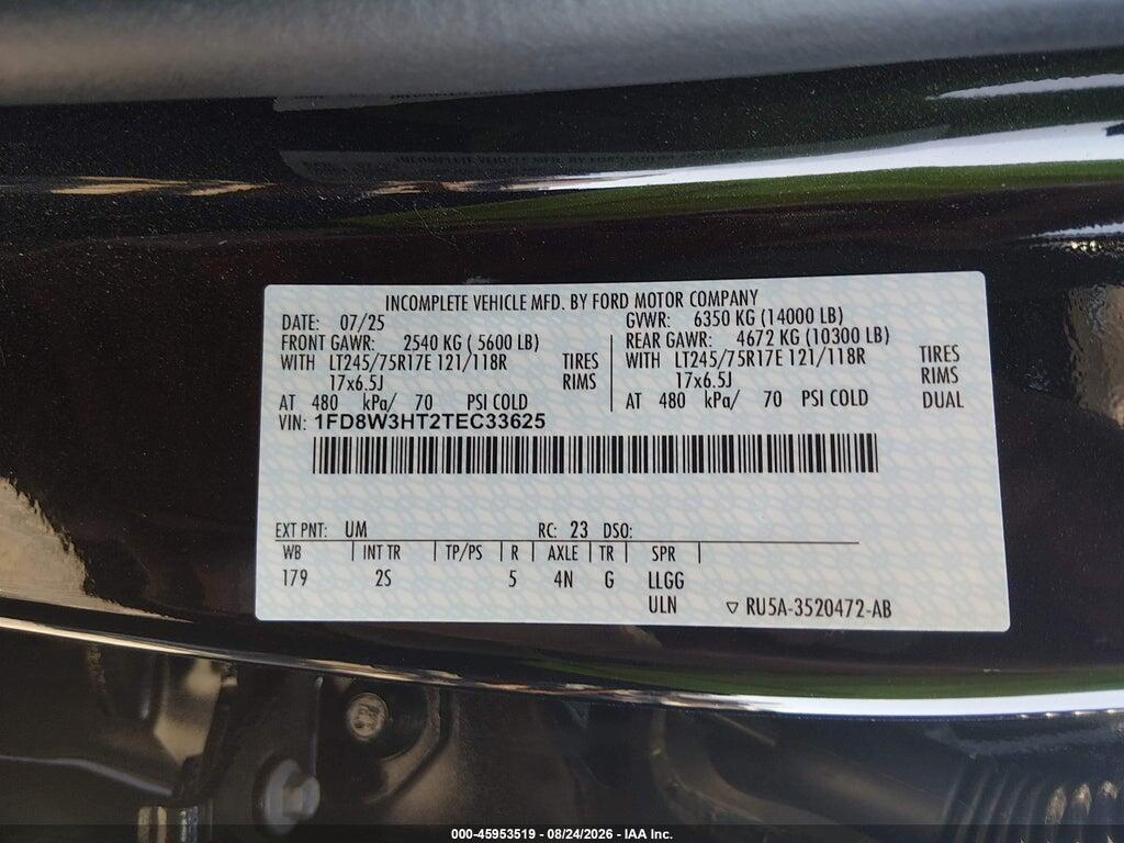 1FD8W3HT2TEC33625 2026 FORD F-350 CHASSIS photo no. 9