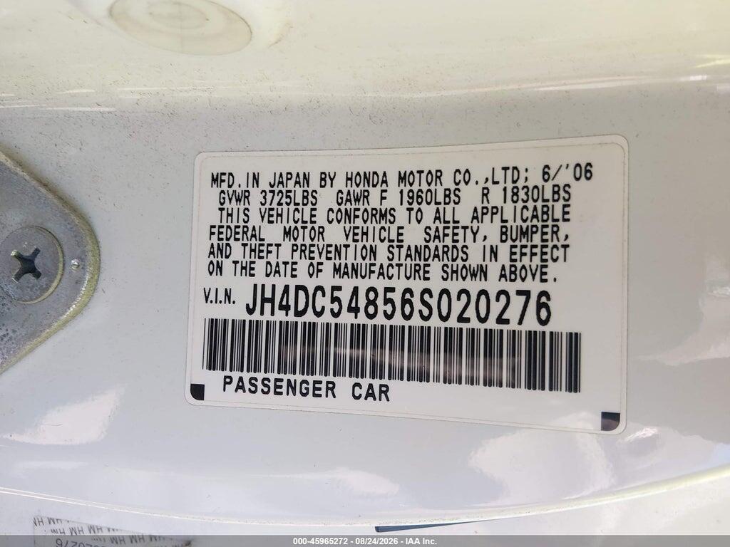 JH4DC54856S020276 2006 ACURA RSX photo no. 9