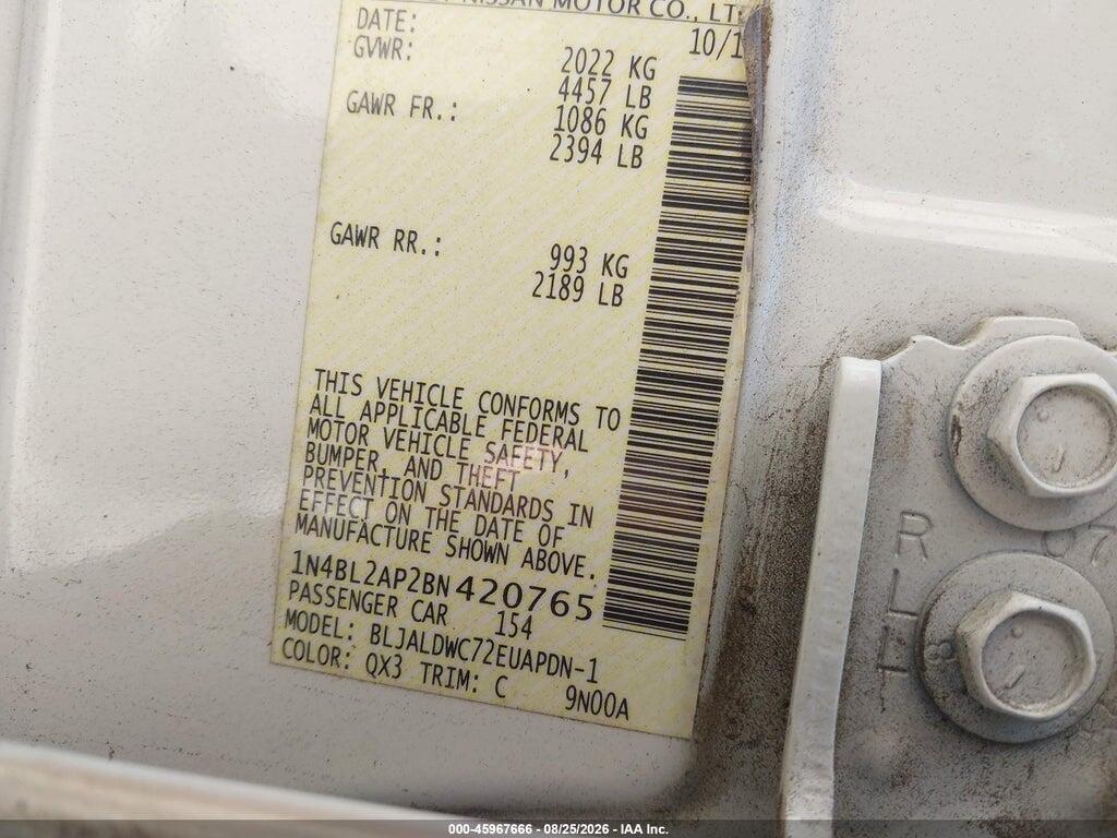 1N4BL2AP2BN420765 2011 NISSAN ALTIMA photo no. 9