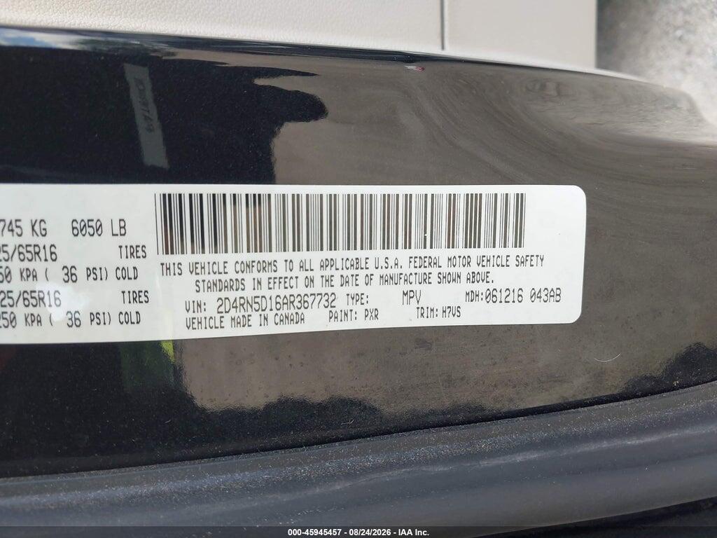 2D4RN5D16AR367732 2010 DODGE GRAND CARAVAN photo no. 9