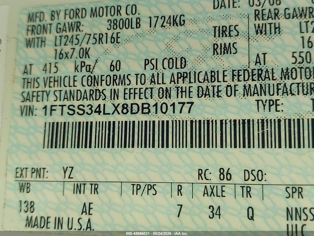 1FTSS34LX8DB10177 2008 FORD E-350 SUPER DUTY photo no. 4