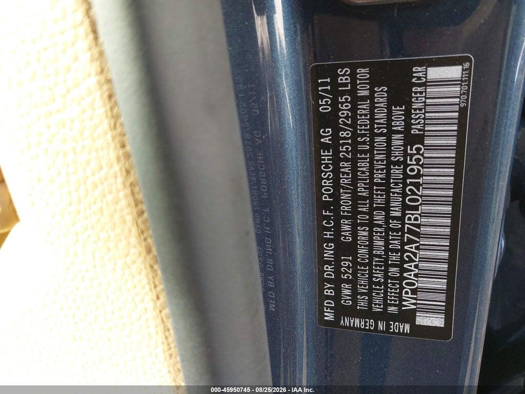 WP0AA2A77BL021955 2011 PORSCHE PANAMERA photo no. 9