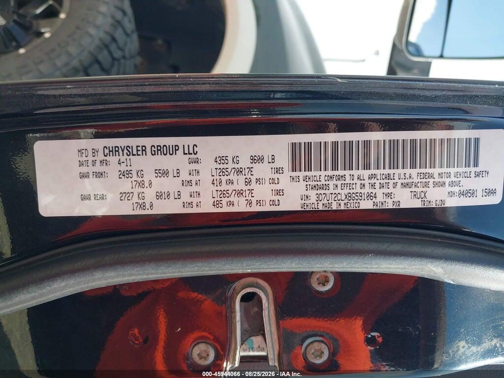 3D7UT2CLXBG591064 2011 RAM RAM 2500 photo no. 9